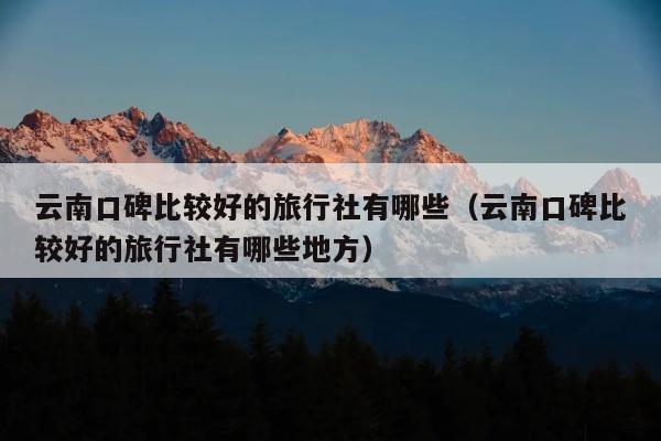 云南口碑比较好的旅行社有哪些（云南口碑比较好的旅行社有哪些地方）
