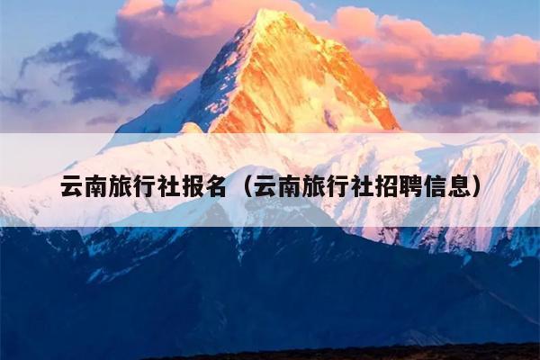 云南旅行社报名(云南旅行社招聘信息)