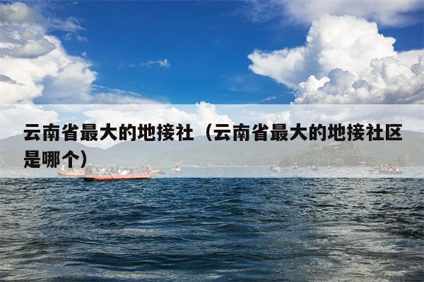 云南省最大的地接社（云南省最大的地接社区是哪个）