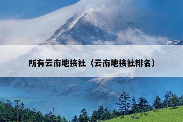 所有云南地接社(云南地接社排名)