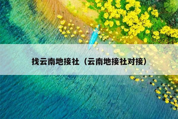 找云南地接社(云南地接社对接)
