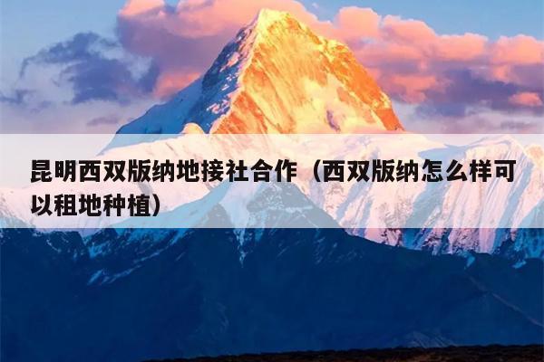 昆明西双版纳地接社合作（西双版纳怎么样可以租地种植）