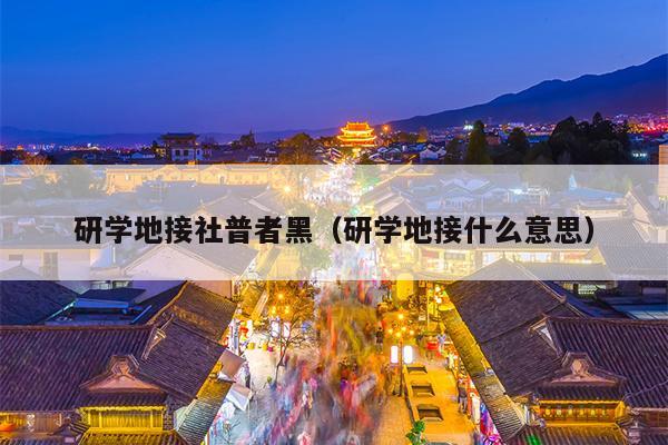 研学地接社普者黑（研学地接什么意思）
