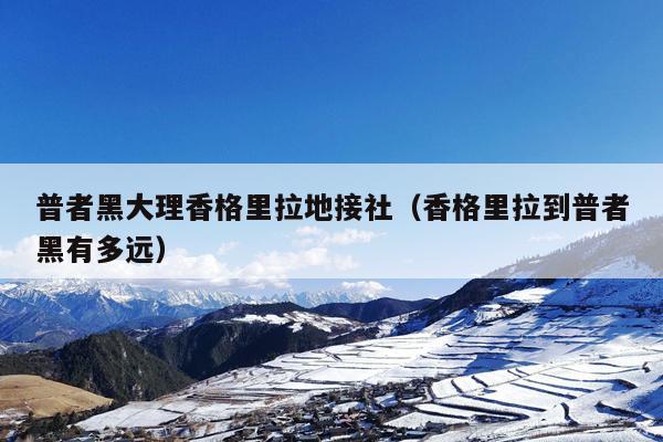 普者黑大理香格里拉地接社（香格里拉到普者黑有多远）