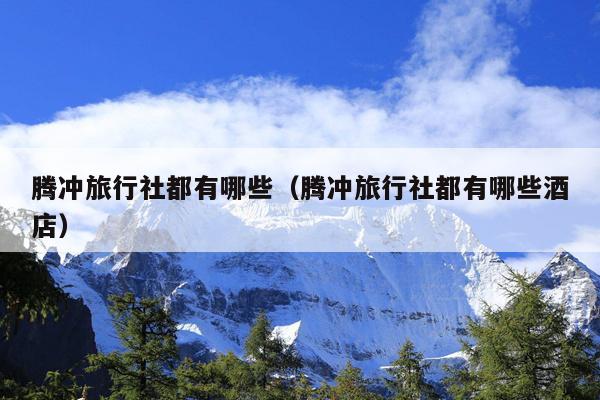 腾冲旅行社都有哪些（腾冲旅行社都有哪些酒店）