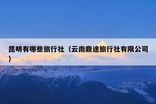 昆明有哪些旅行社（云南鼎途旅行社有限公司）