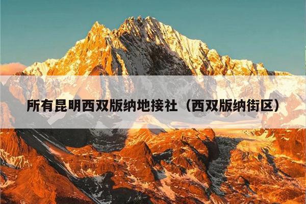 所有昆明西双版纳地接社（西双版纳街区）