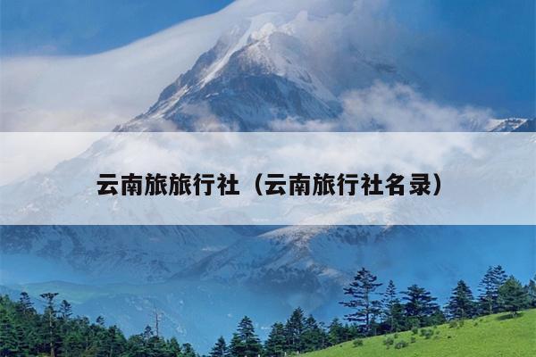云南旅旅行社（云南旅行社名录）
