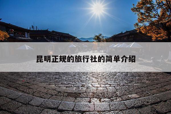 昆明正规的旅行社的简单介绍