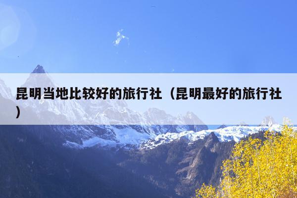 昆明当地比较好的旅行社（昆明最好的旅行社）