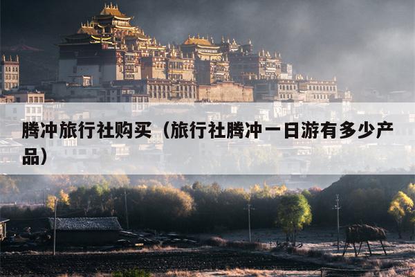 腾冲旅行社购买（旅行社腾冲一日游有多少产品）