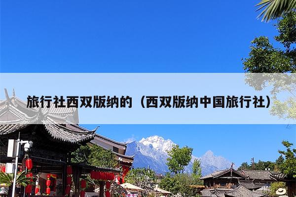 旅行社西双版纳的（西双版纳中国旅行社）