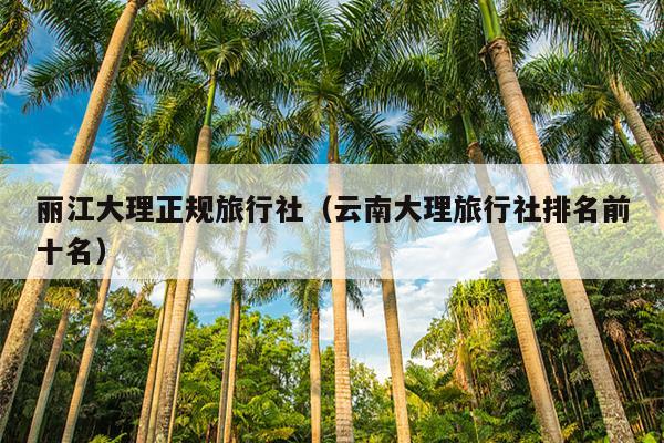 丽江大理正规旅行社（云南大理旅行社排名前十名）