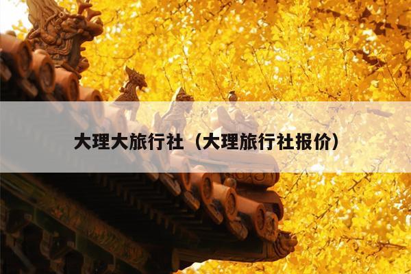 大理大旅行社（大理旅行社报价）